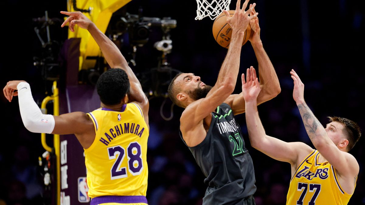 Rudy Gobertet nehezen állították meg a Los Angeles Lakers játékosai.